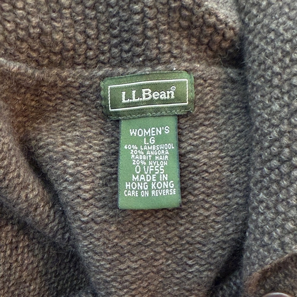 L.L. Bean Women's Dark Charcoal Button-Up Collar Cardigan - Picture 11 of 12